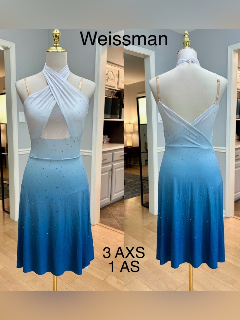 Blue and white ombre lyrical dress